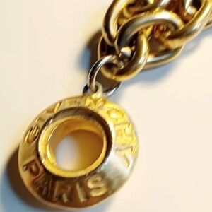 Givenchy Paris New York Style Gold-Tone Paris New York Chunky Link Bracelet Sz 7
